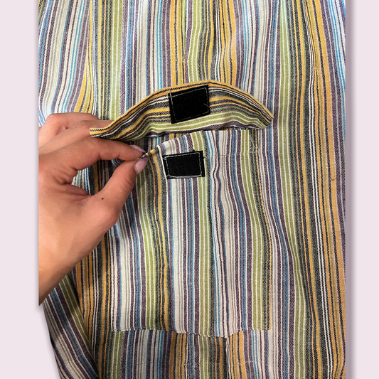 Natural Men's Striped Shorts With Pockets