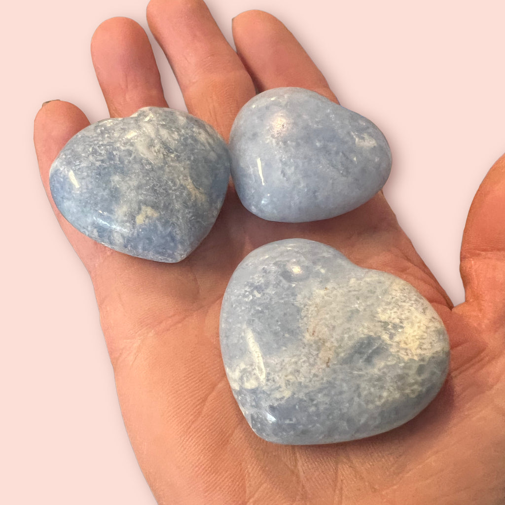 Blue Calcite Crystal Heart