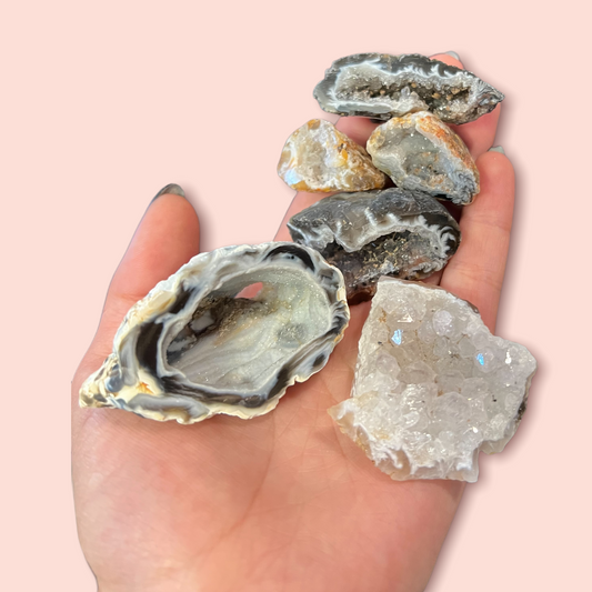 Agate Geodes Cluster Flat