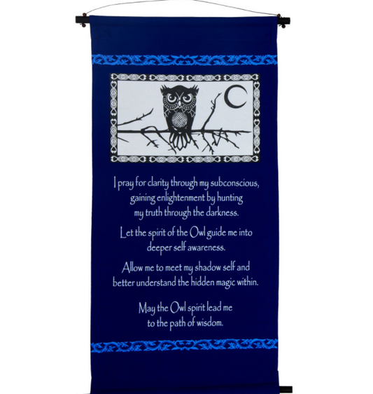 Cotton Inspirational Banner - Owl Spirit Prayer