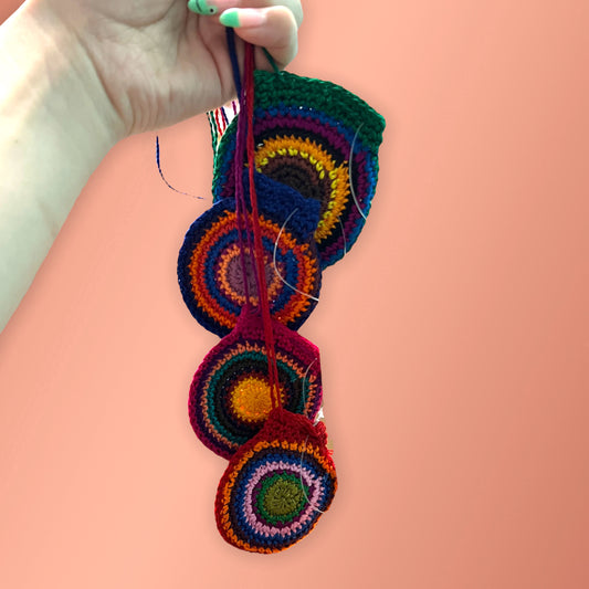 Orbit Round Hand Crochet Crystal Pouch