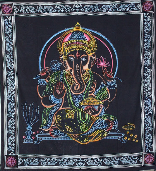 Tie Dye Ganesha tapestry