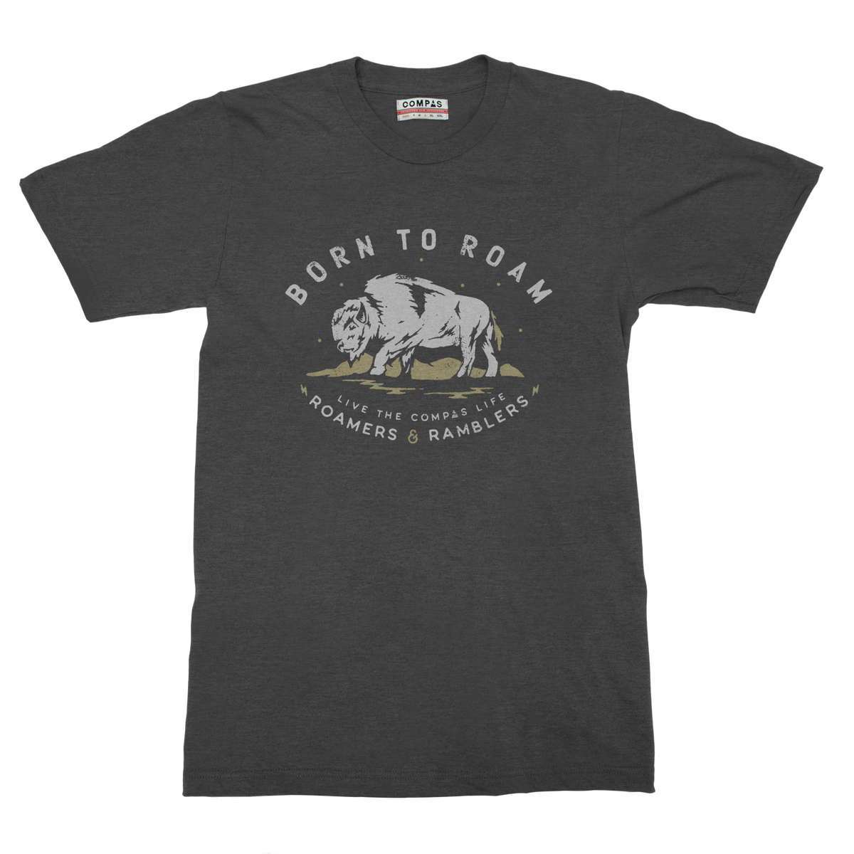 Born to Roam T-Shirt - Heather Charcoal
