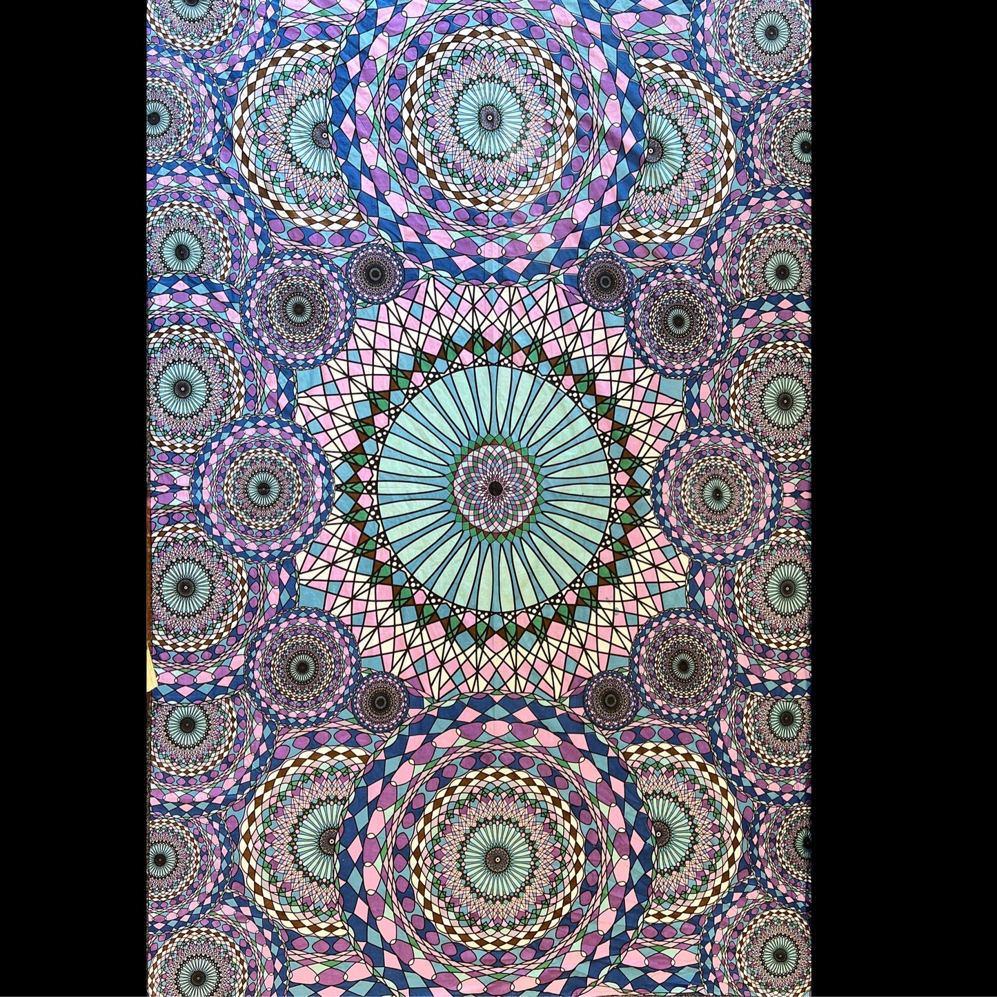 3D Ring Of Water Op Art Mandala Tapestry