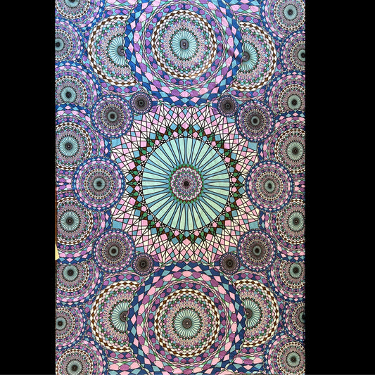 3D Ring Of Water Op Art Mandala Tapestry
