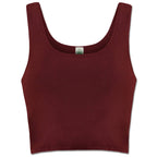 Organic Cotton Fitted Cropped Tank Top Burgundy