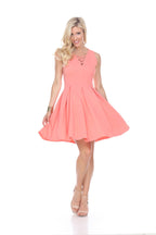 Shay Fit and Flare Dress Coral