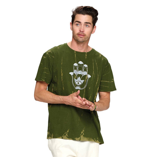 Green Men's Tie Dye Hamsa