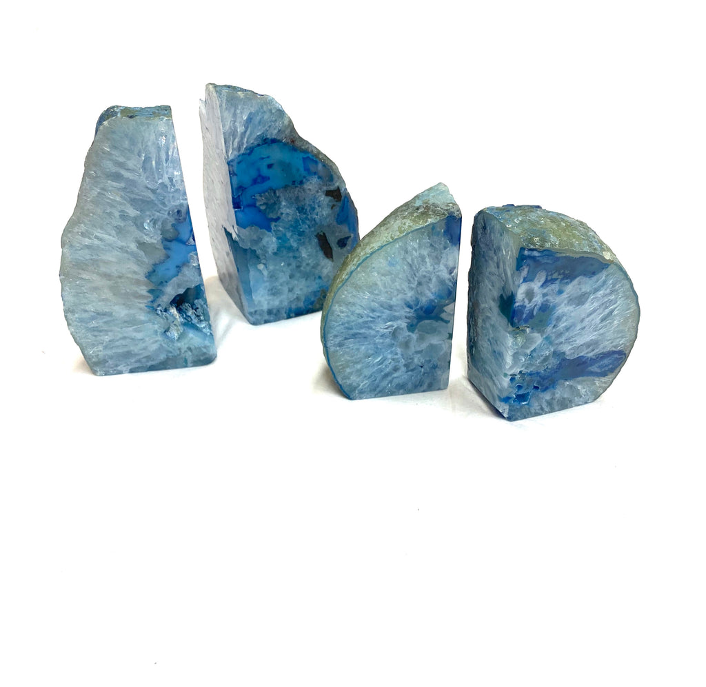 Blue Agate Bookends