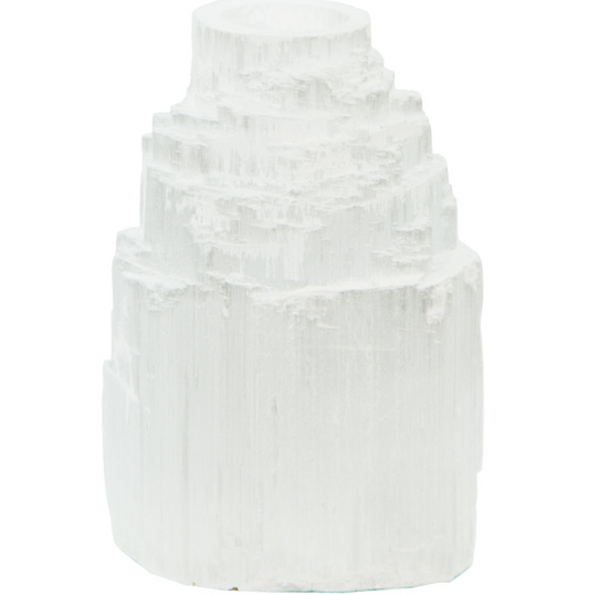 Mini Candle Holder Iceberg White Selenite